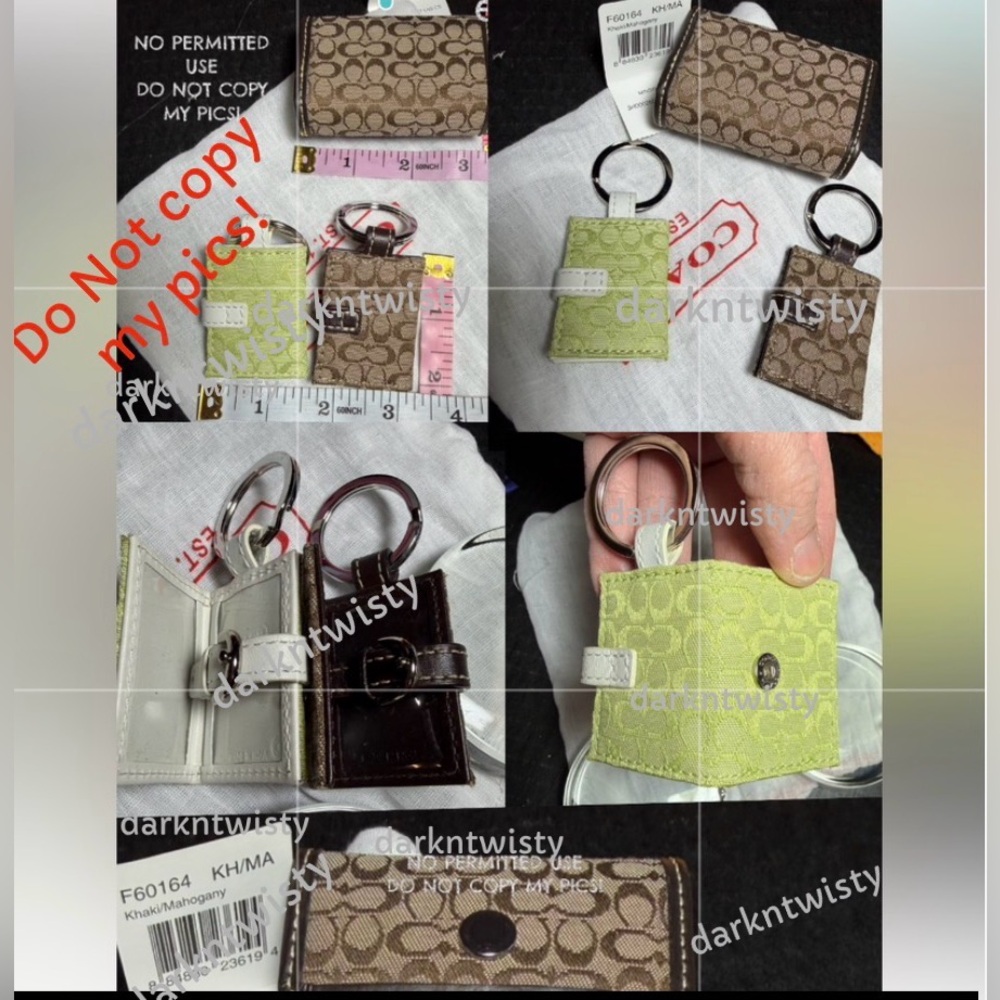 1 BNWT COACH SIGNATURE Contact Case, 2 BNWOT BAG CHARMS PHOTO FRAMES RECEIPT - Picture 7 of 10
